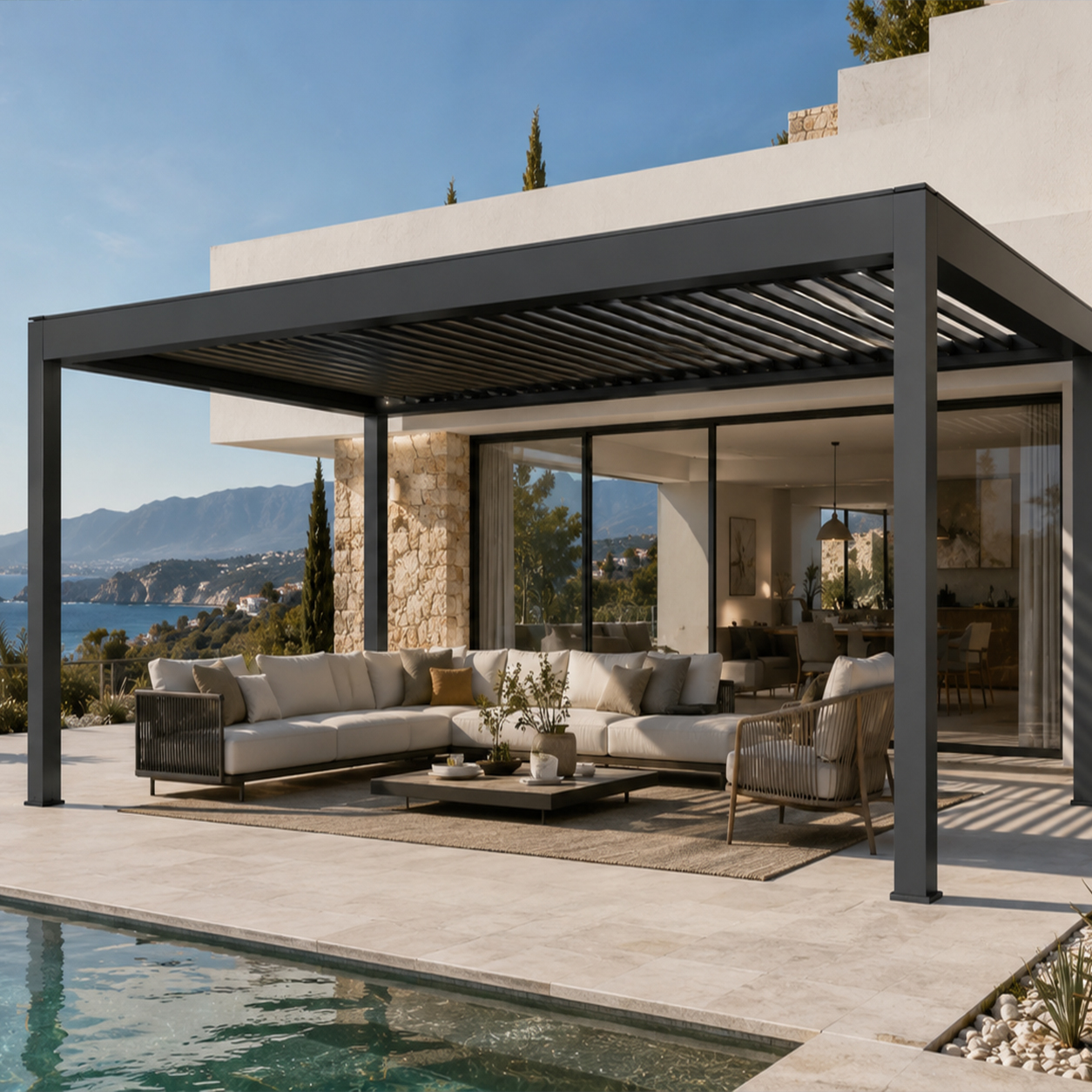 Pergola Smart 1 PERGOLA BIOCLIMATICA CU LAMELE ORIENTABILE SMART - imagine 1